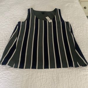 Theory Aleukia Morris Stripe silk tank In Spruce